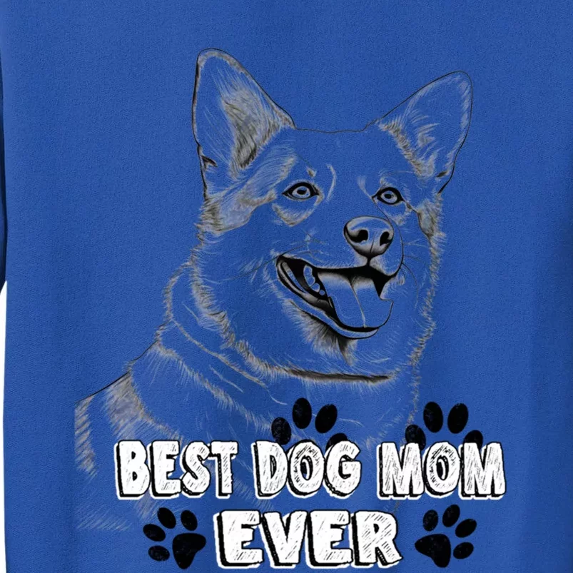 Best Mom Ever Cardigan Welsh Dog Simple Line Art Cute Gift Tall Sweatshirt