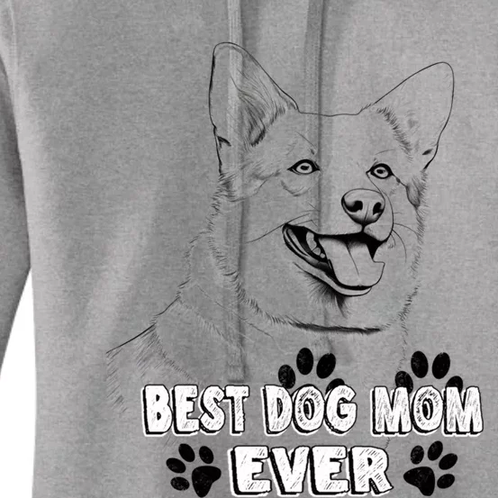 Best Mom Ever Cardigan Welsh Dog Simple Line Art Cute Gift Women's Pullover Hoodie