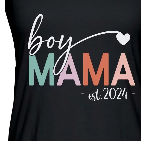 Boy Mama Est 2024 Boy Mom Pregnancy Mom To Be New Mama 2024 Ladies Essential Flowy Tank