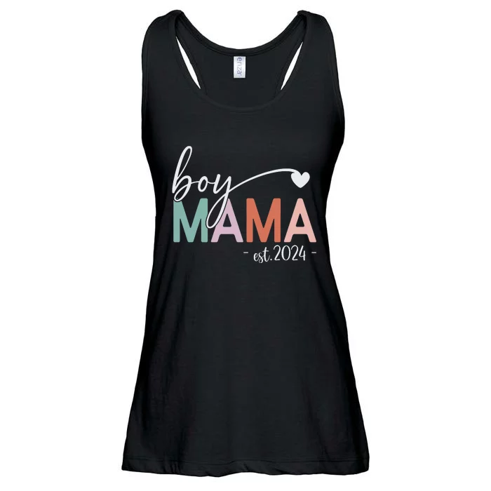 Boy Mama Est 2024 Boy Mom Pregnancy Mom To Be New Mama 2024 Ladies Essential Flowy Tank