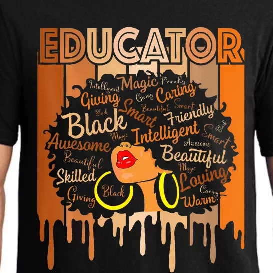 Black Melanin Educator  American African Pride Pajama Set