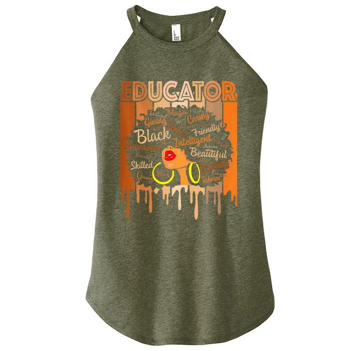 Black Melanin Educator  American African Pride Women’s Perfect Tri Rocker Tank