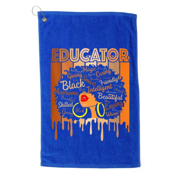 Black Melanin Educator  American African Pride Platinum Collection Golf Towel