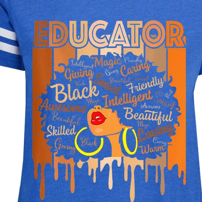 Black Melanin Educator  American African Pride Enza Ladies Jersey Football T-Shirt