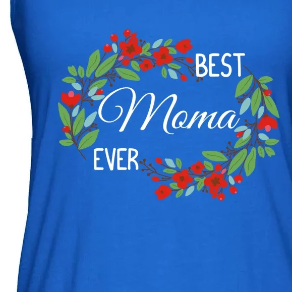 Best Moma Ever Mommy Mother's Day Flowers Gift Ladies Essential Flowy Tank