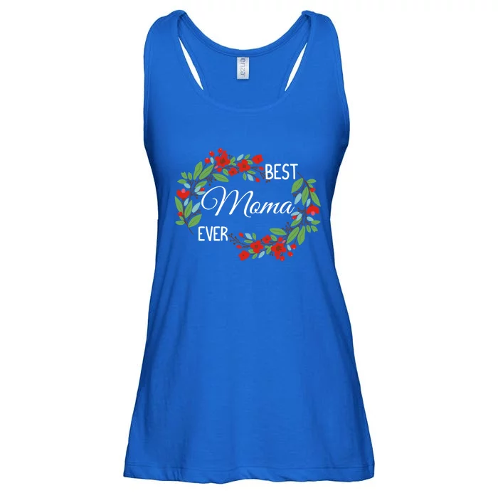 Best Moma Ever Mommy Mother's Day Flowers Gift Ladies Essential Flowy Tank