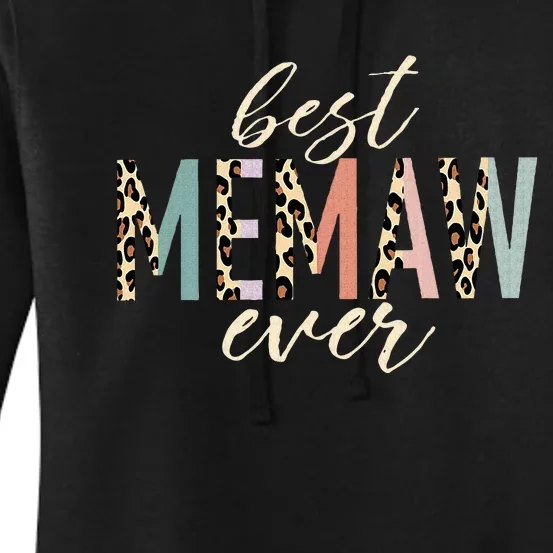 Best Memaw Ever Gifts Leopard Print Mothers Day Women's Pullover Hoodie