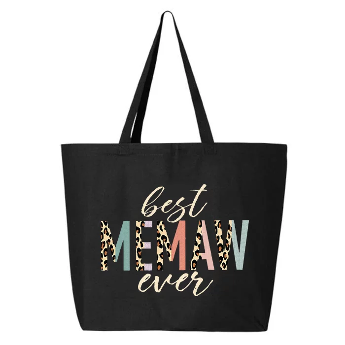 Best Memaw Ever Gifts Leopard Print Mothers Day 25L Jumbo Tote