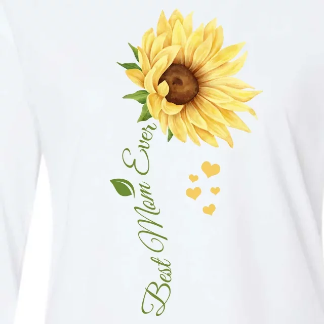 Best Mom Ever Sunflower Cute Mothers Day Womens Cotton Relaxed Long Sleeve T-Shirt