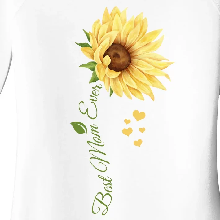 Best Mom Ever Sunflower Cute Mothers Day Women's Perfect Tri Tunic Long Sleeve Shirt