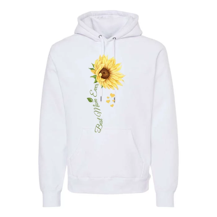 Best Mom Ever Sunflower Cute Mothers Day Premium Hoodie