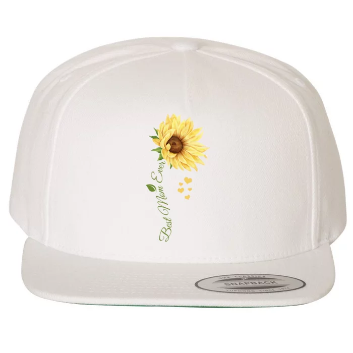 Best Mom Ever Sunflower Cute Mothers Day Wool Snapback Cap