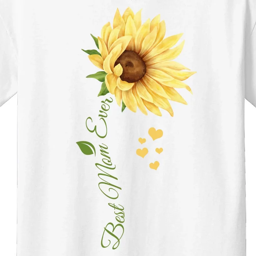 Best Mom Ever Sunflower Cute Mothers Day Kids T-Shirt