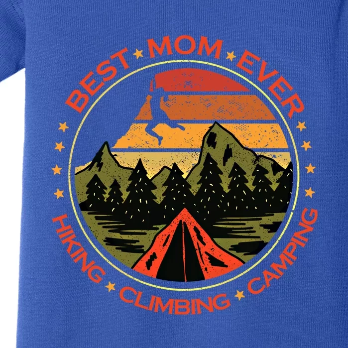 Best Mom Ever Gift Hiking Climbing Camping Giftretro Climbing Mom Gift Baby Bodysuit