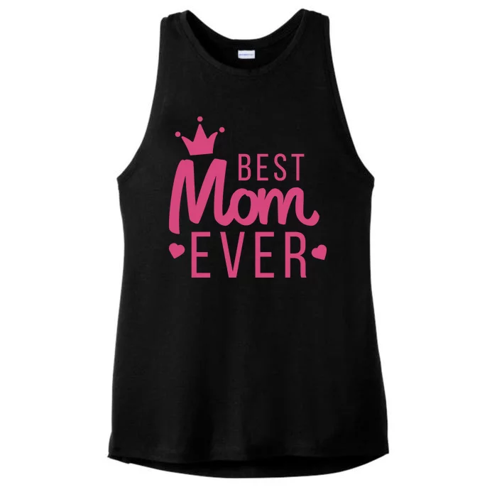 Best Mom Ever Crown Ladies Tri-Blend Wicking Tank