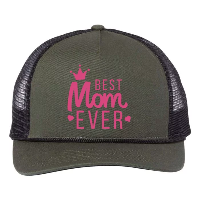 Best Mom Ever Crown Retro Rope Trucker Hat Cap