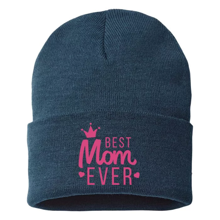 Best Mom Ever Crown Sustainable Knit Beanie