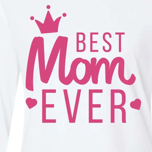 Best Mom Ever Crown Womens Cotton Relaxed Long Sleeve T-Shirt