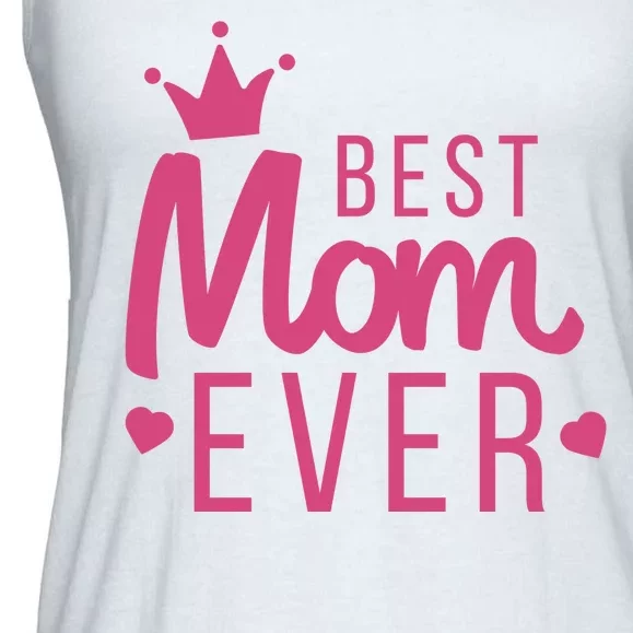 Best Mom Ever Crown Ladies Essential Flowy Tank