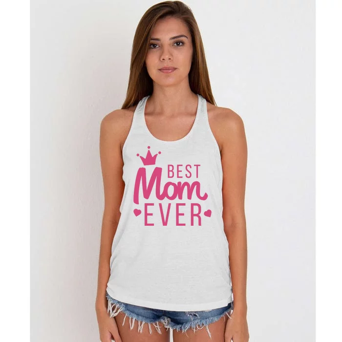 Best Mom Ever Crown Women's Knotted Racerback Tank