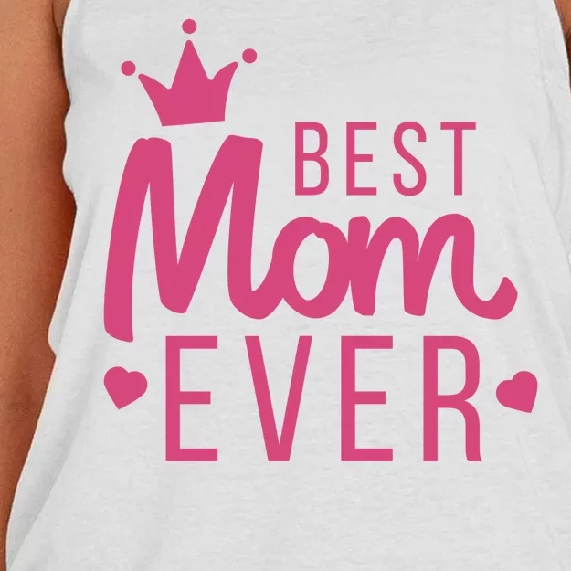 Best Mom Ever Crown Women's Knotted Racerback Tank