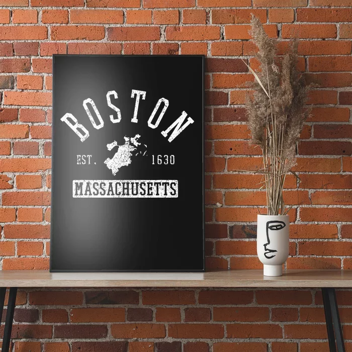 Boston Massachusetts Est. 1630 City Map Souvenir Gift Poster