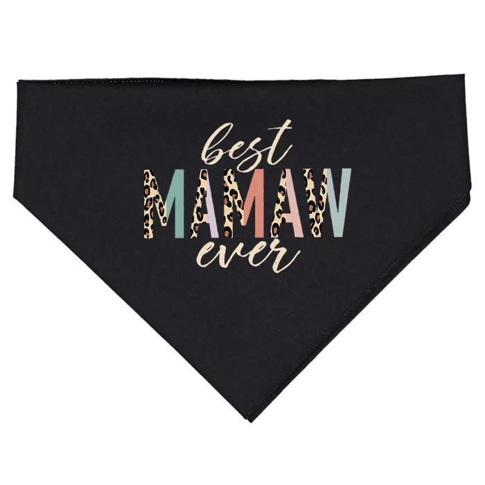 Best Mamaw Ever Gifts Leopard Print Mothers Day USA-Made Doggie Bandana