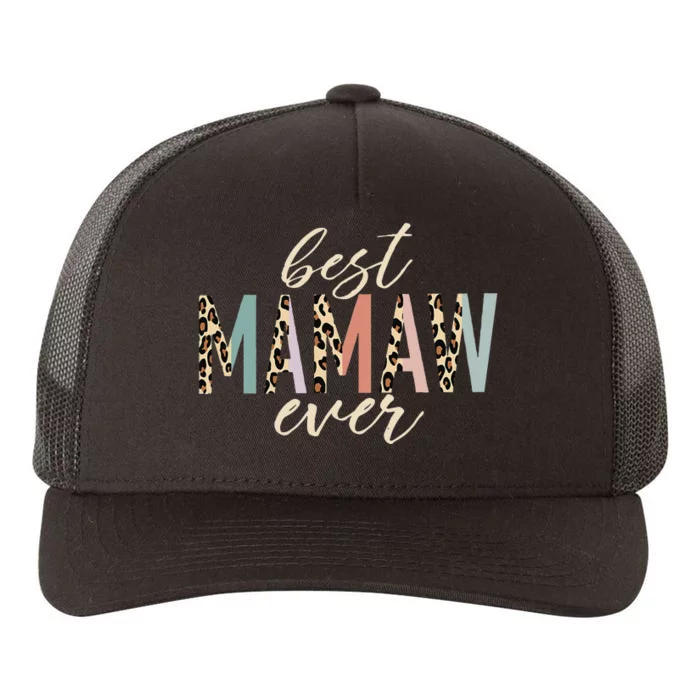 Best Mamaw Ever Gifts Leopard Print Mothers Day Yupoong Adult 5-Panel Trucker Hat