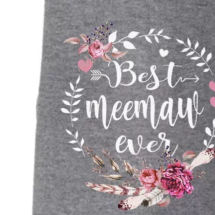 Best Meemaw Ever Thanksgiving Floral Funny Gifts Doggie 3-End Fleece Hoodie