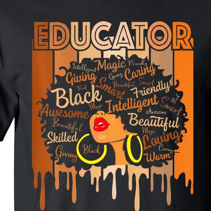 Black Melanin Educator Apparel American African Pride Tall T-Shirt