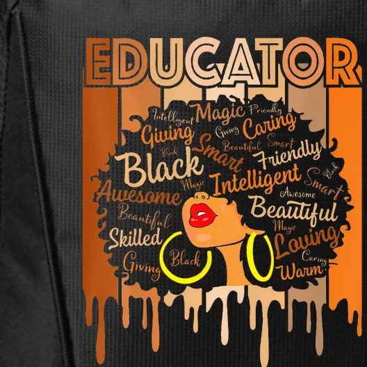 Black Melanin Educator Apparel American African Pride City Backpack