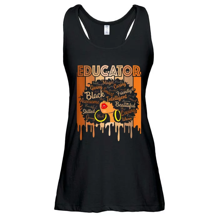 Black Melanin Educator Apparel American African Pride Ladies Essential Flowy Tank