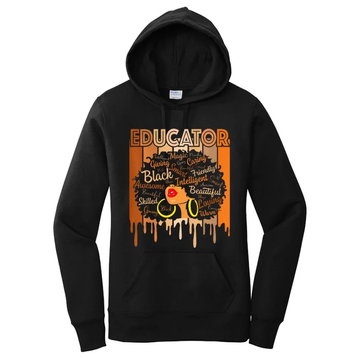 Black Melanin Educator Apparel American African Pride Women's Pullover Hoodie