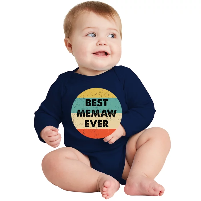 Best Memaw Ever Cool Gift Baby Long Sleeve Bodysuit