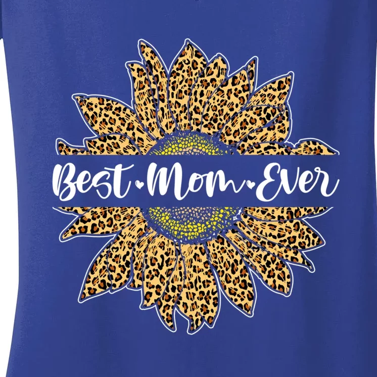 Best Mom Ever Cute Sunflower For Mom Mothers Day Gift Women's V-Neck T-Shirt