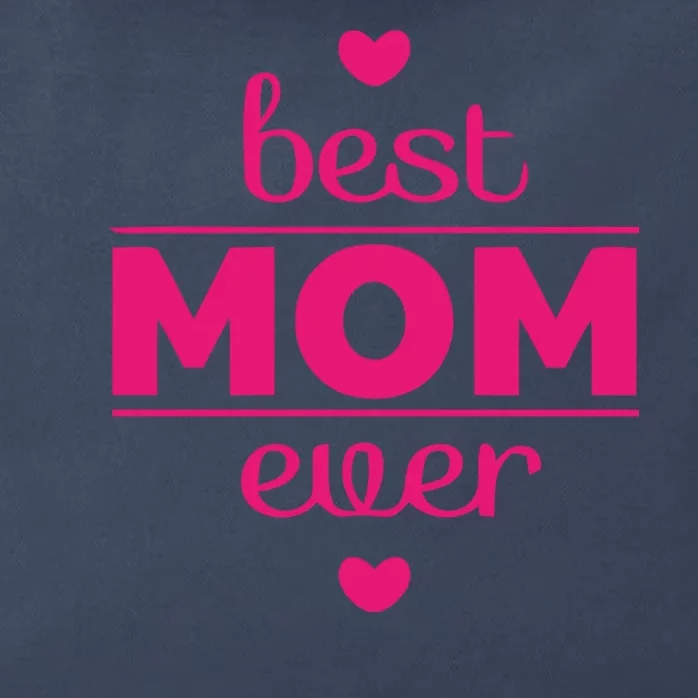 Best Mom Ever Heart Gift Zip Tote Bag