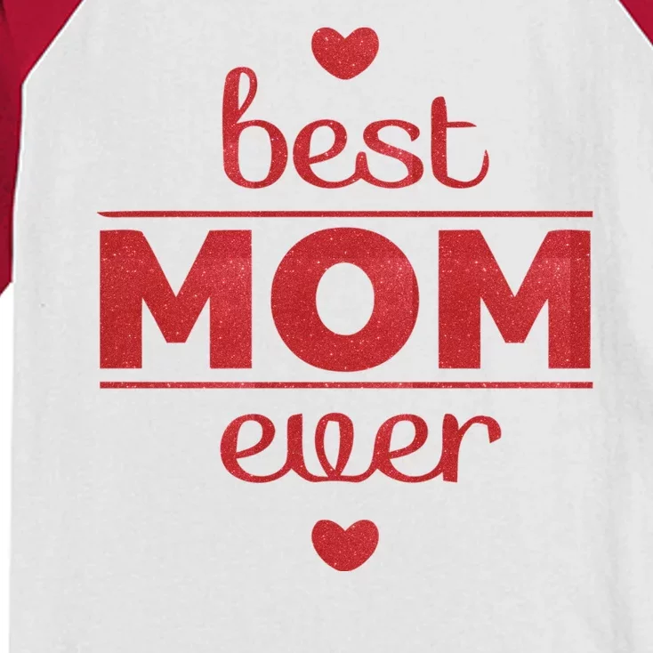 Best Mom Ever Heart Gift Kids Colorblock Raglan Jersey