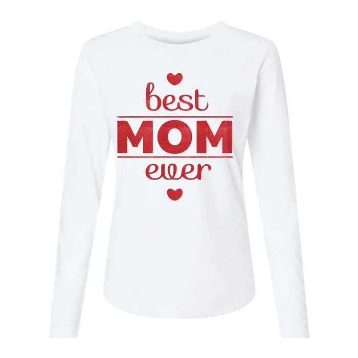 Best Mom Ever Heart Gift Womens Cotton Relaxed Long Sleeve T-Shirt