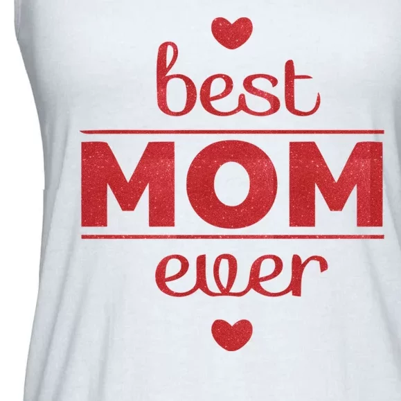 Best Mom Ever Heart Gift Ladies Essential Flowy Tank