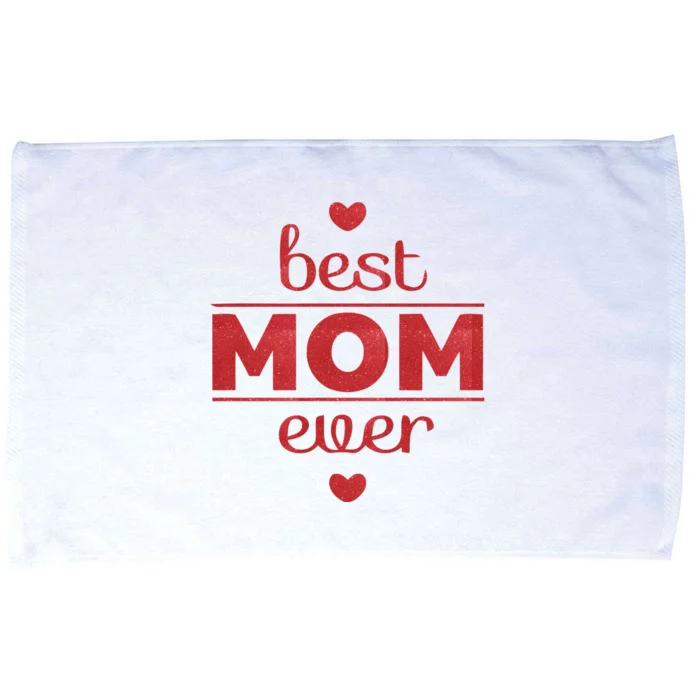 Best Mom Ever Heart Gift Microfiber Hand Towel