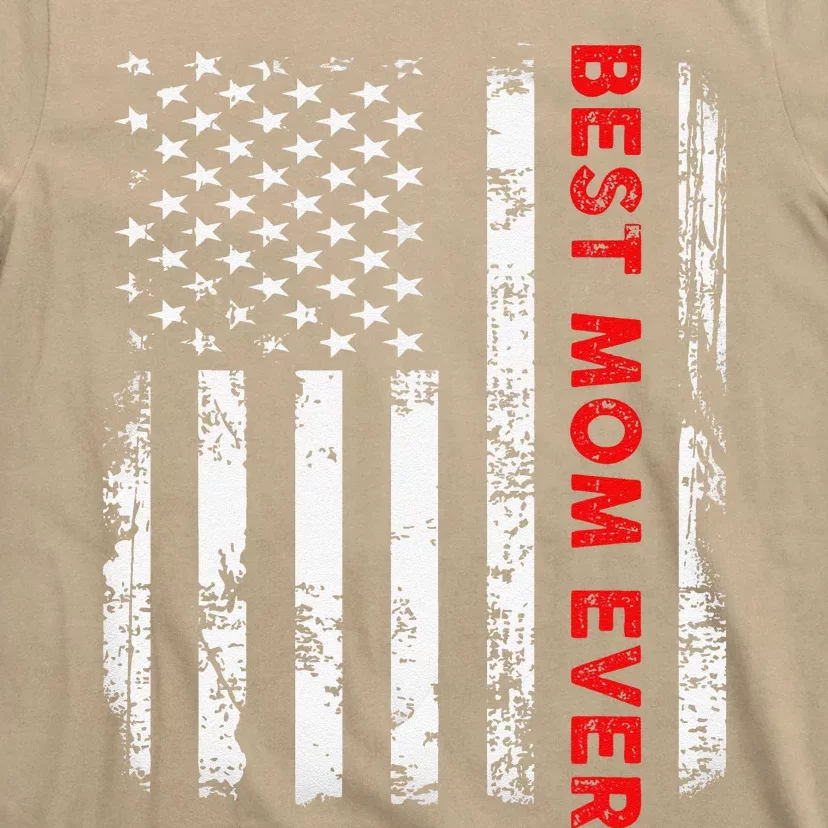 Best Mom Ever US American Flag Graphic Tee Mothers Day T-Shirt