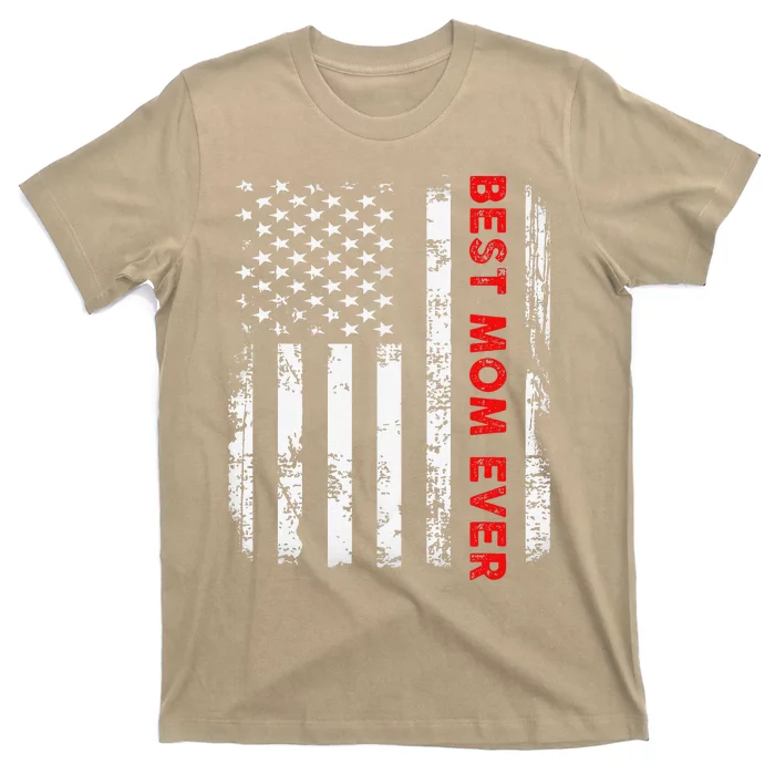 Best Mom Ever US American Flag Graphic Tee Mothers Day T-Shirt