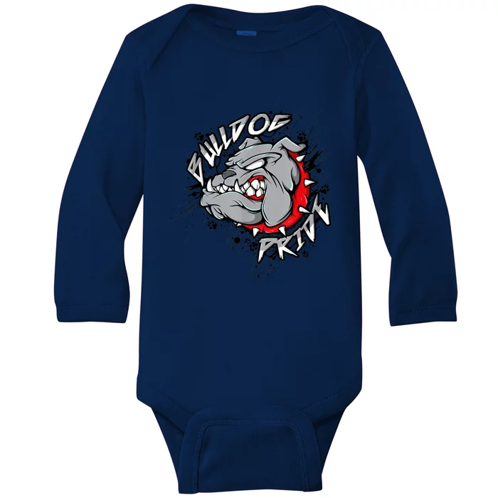 Bulldog Mascot English Bulldog Pride And Loyalty Baby Long Sleeve Bodysuit