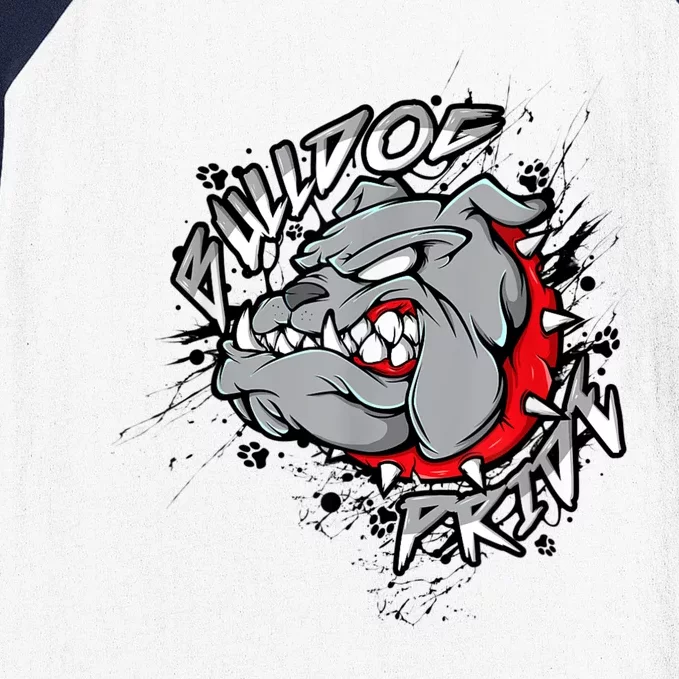 Bulldog Mascot English Bulldog Pride And Loyalty Baseball Sleeve Shirt