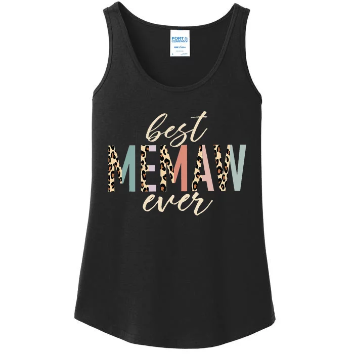 Best Memaw Ever Gifts Leopard Print Mothers Day Ladies Essential Tank