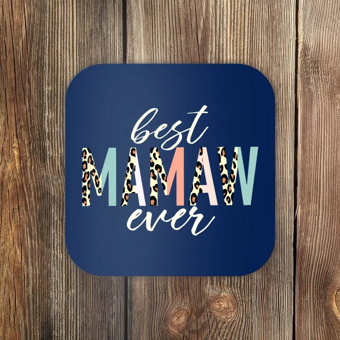 Best Mamaw Ever Gift Leopard Print Mothers Day Coaster