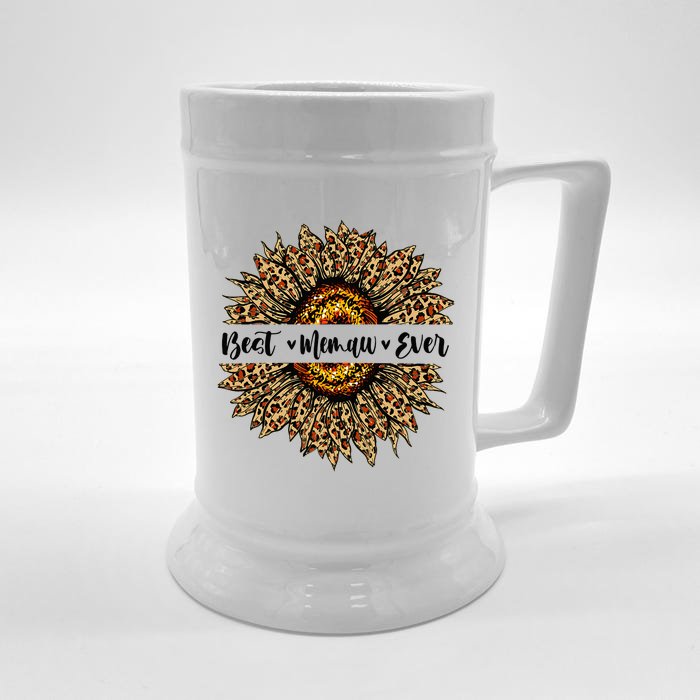 Best Memaw Ever Sunflower Memaw Mothers Day Gifts Front & Back Beer Stein