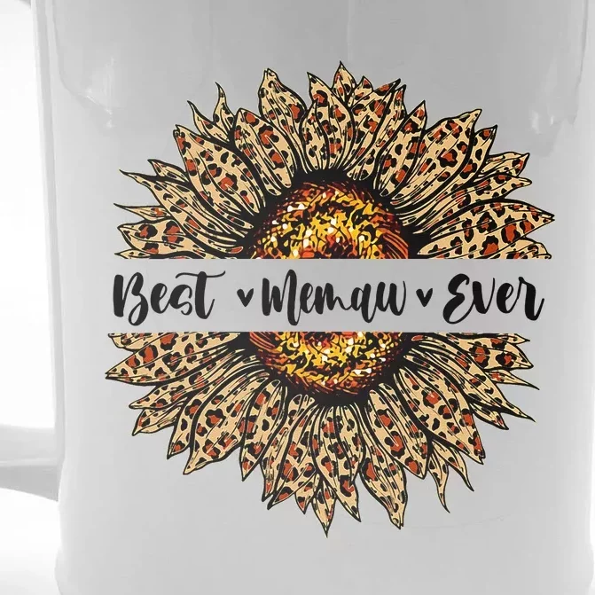 Best Memaw Ever Sunflower Memaw Mothers Day Gifts Front & Back Beer Stein