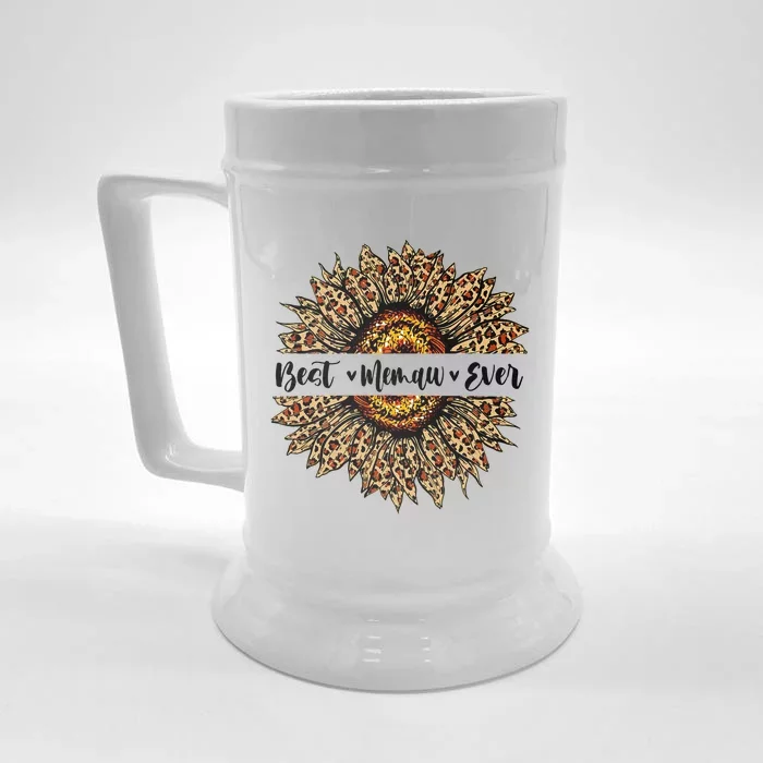 Best Memaw Ever Sunflower Memaw Mothers Day Gifts Front & Back Beer Stein