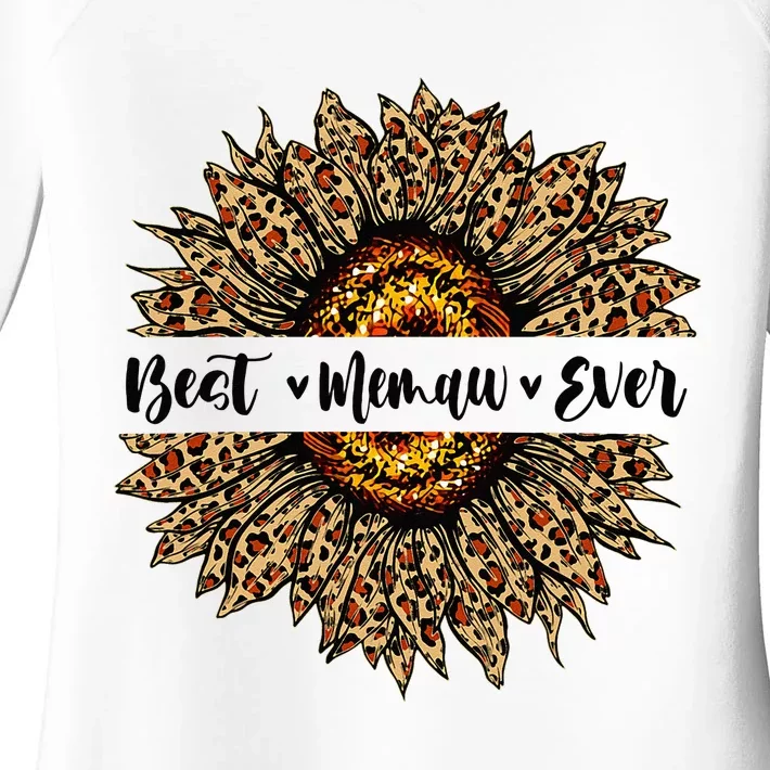 Best Memaw Ever Sunflower Memaw Mothers Day Gifts Women's Perfect Tri Tunic Long Sleeve Shirt